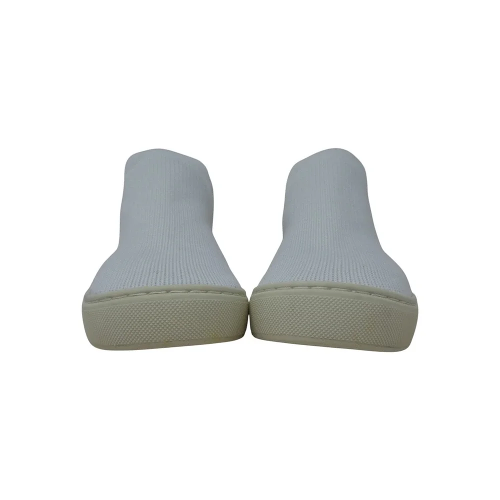 Rothy's The Chelsea Sneaker Boot Women Size 8 White Knit Slip On Washable Shoes